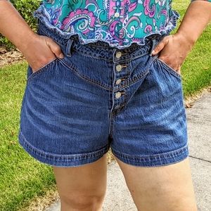 Wild Fable Ruffled High-Waisted Denim Shorts Sz 18